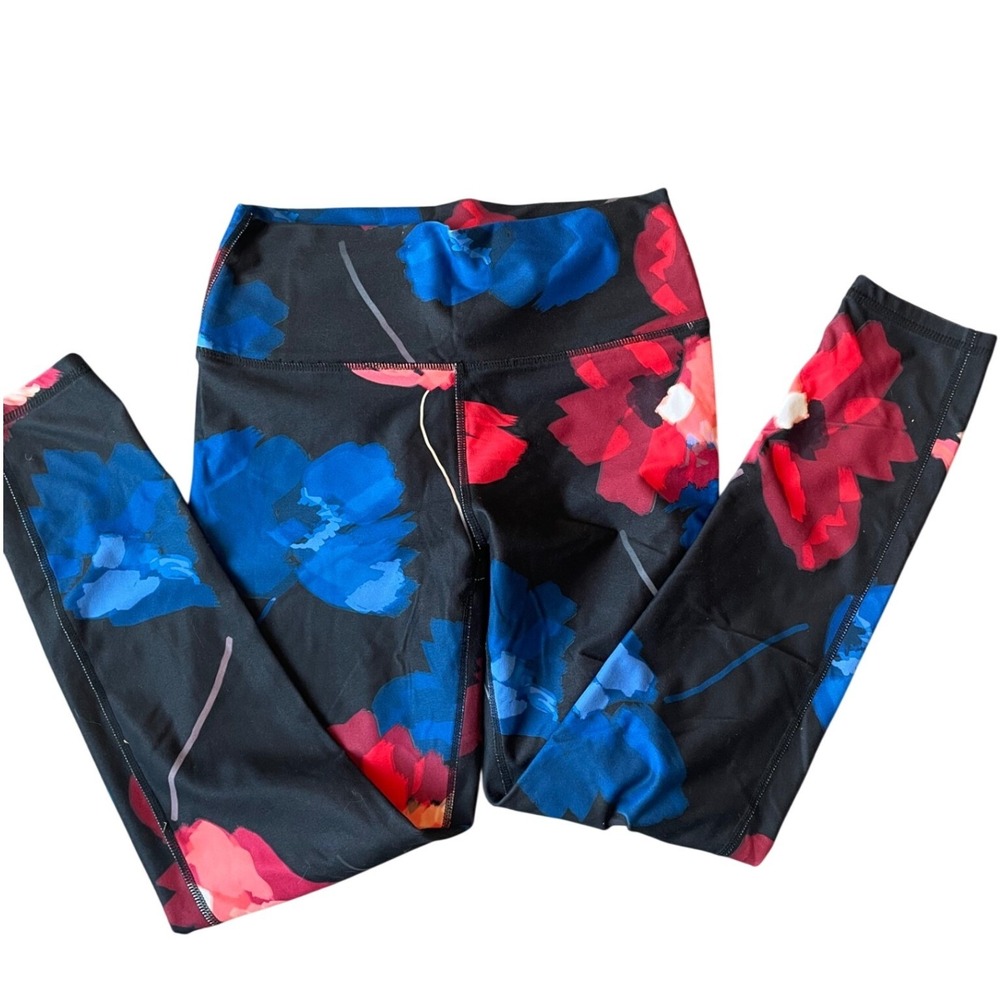Fabletics Leggings Womens XS Black Blue Red Floral High Rise Workout